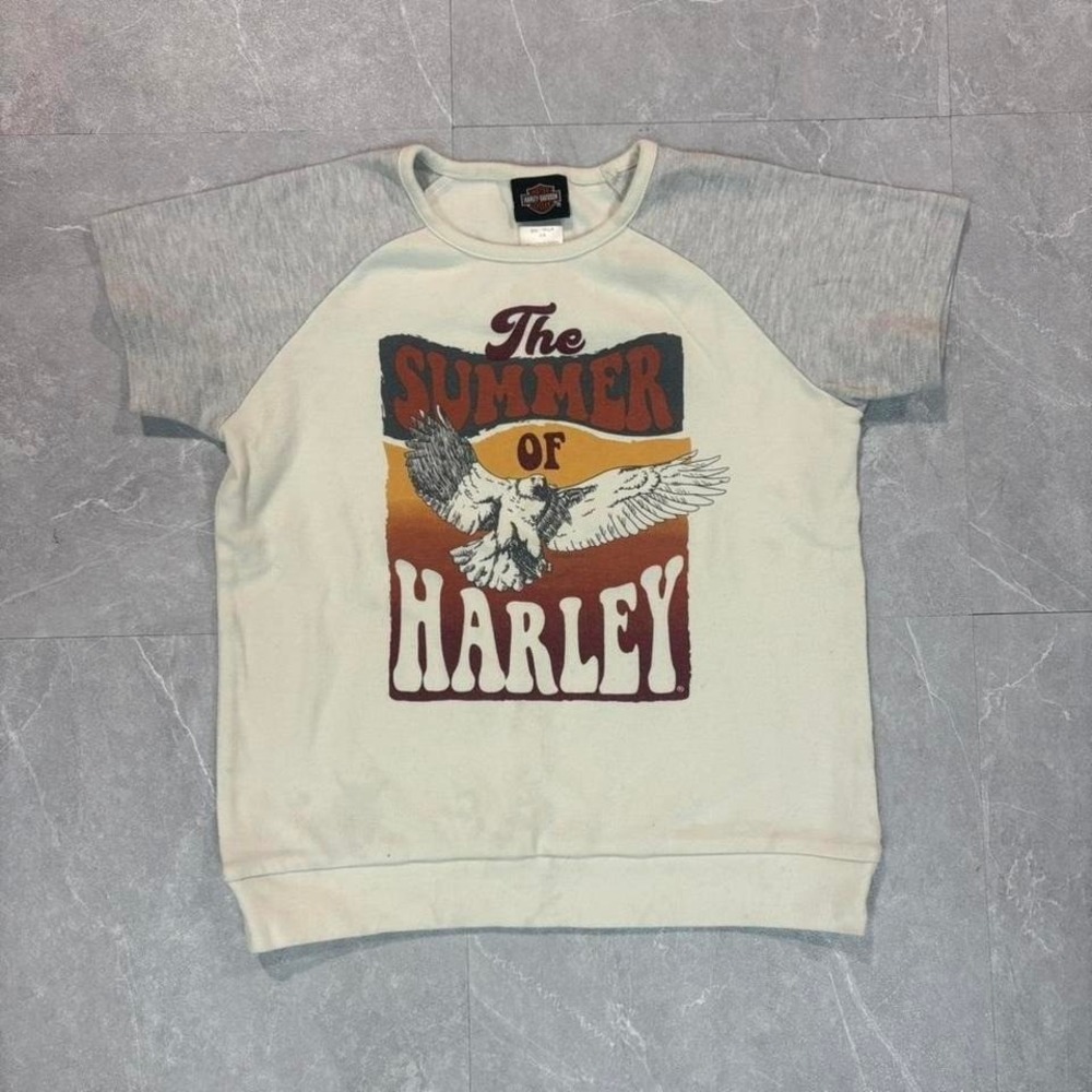 Harley Davidson grey sweatshirt Size 7/8 #biker #motorcycle